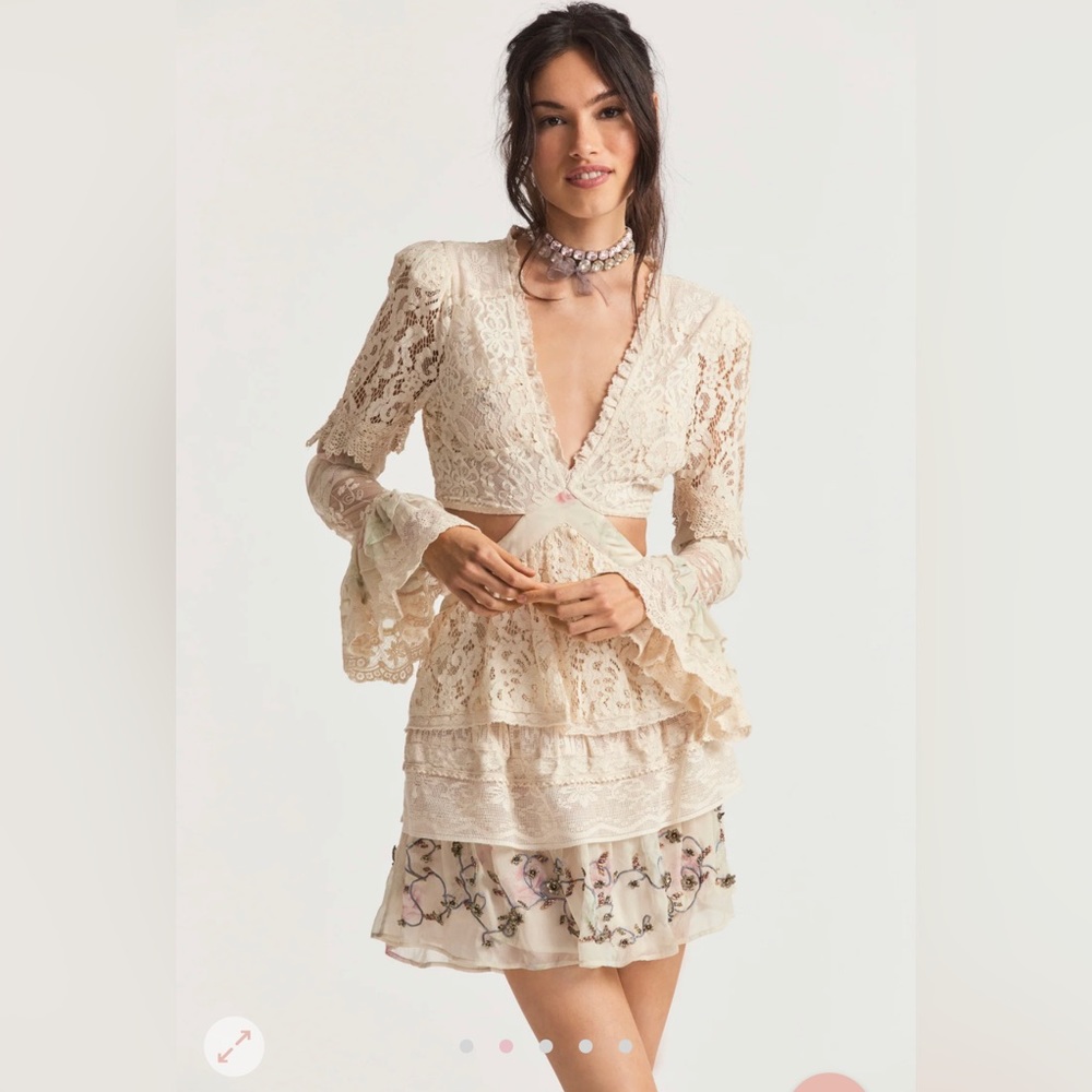 LoveShackFancy Karine Mini Dress Floral Women Size XS NWT